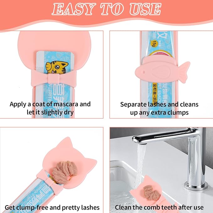 Cat Treat Spoon Squeeze, 10.43 X 2.36 in Cute Churu Spoon, Multifunctional Cats Treat Feeder Spoons, Comfortable Grip for Lickable Treats Feeding Dispenser for Wet Food,Pink