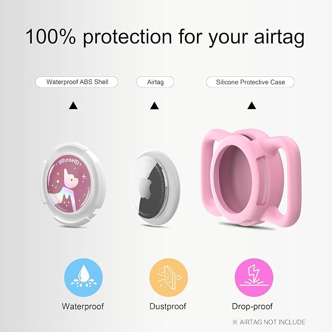 Waterproof AirTag Holder for Dog Collar, Soft Slide-On Dog AirTag Holder | Full-Body Protection, No-Dangle Fit, Ultra-Durable, Lightweight, Tool-Free Installation, Fits Dog & Cat Collars