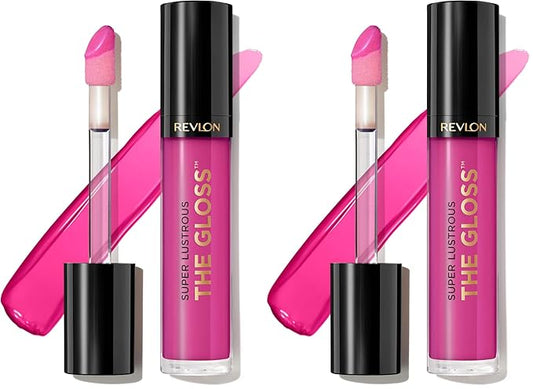 REVLON Super Lustrous Lip Gloss, Non-Sticky, Hydrating, High Shine Finish, 232 Pink Obsessed, 0.13 oz (Pack of 2)