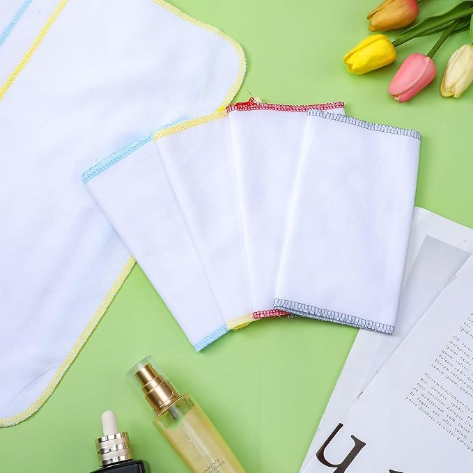 Newwiee 12 Pcs Castor Oil Pack Wrap Organic Cotton Flannel Reusable Washable Flannel Cloth Castor Oil Compress Pads for Entire Body Machine