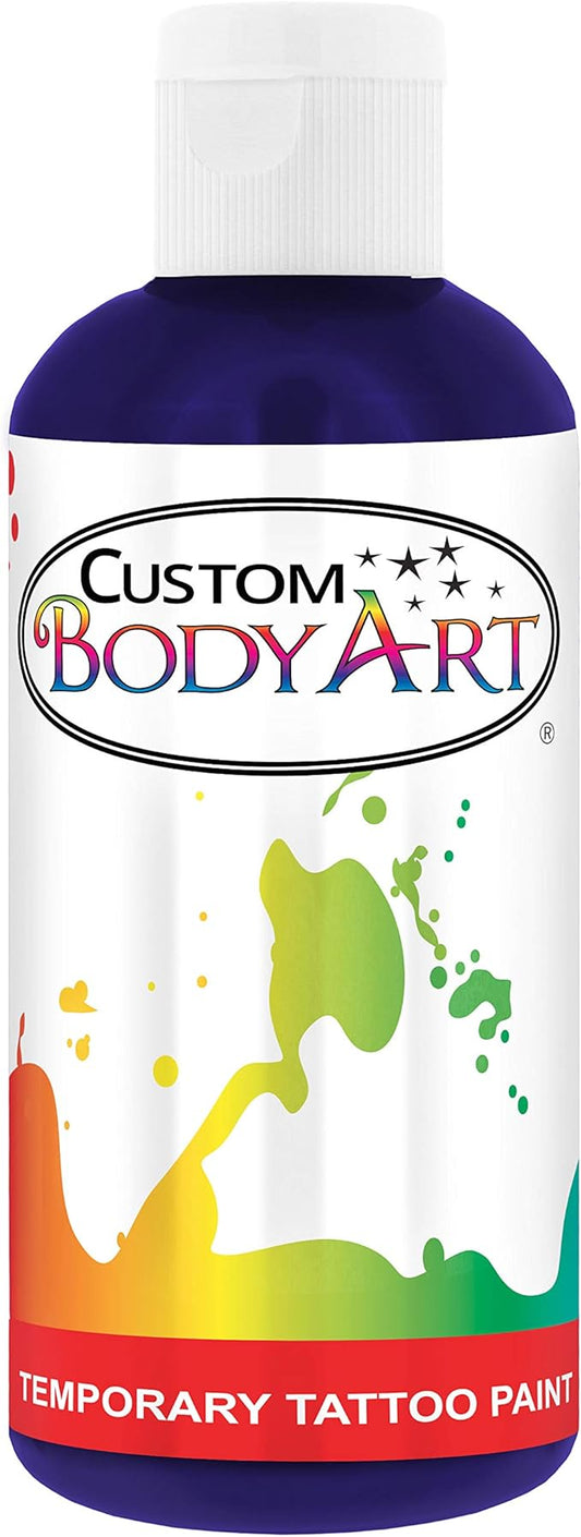 Custom Body Art Purple Airbrush Body Paint 8oz - Alcohol-Based, Waterproof, Body Paint for Adults, Cosplay, Temporary Tattoos