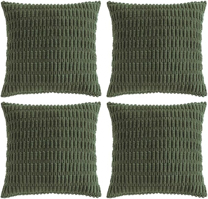 Fancy Homi 4 Packs Decorative Throw Pillow Covers for Living Room Couch Bed, Modern Farmhouse Boho Home Décor Accent Cushion Case, 26" x 26", Olive Green