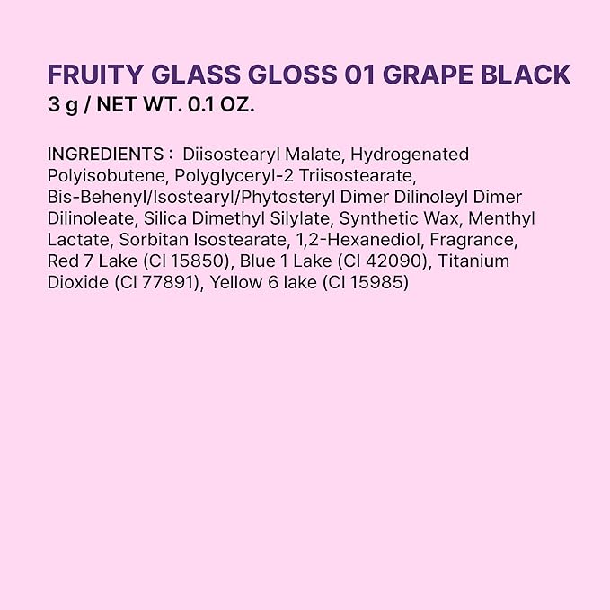 COLORGRAM FRUITY GLASS GLOSS 06 MAGIC CHERRY | Non-Sticky Glossy Lip Tint with Glass-Like Shine | Long-Lasting Hydrating Lip Gloss for Smooth & Plump Lips