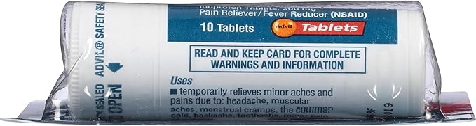 Advil PM Pain Reliever and Nighttime Sleep Aid, Ibuprofen for Pain Relief and Diphenhydramine Citrate for a Sleep Aid - 120 Coated Caplets and Pain Reliever and Fever Reducer, 10 Count Tablets