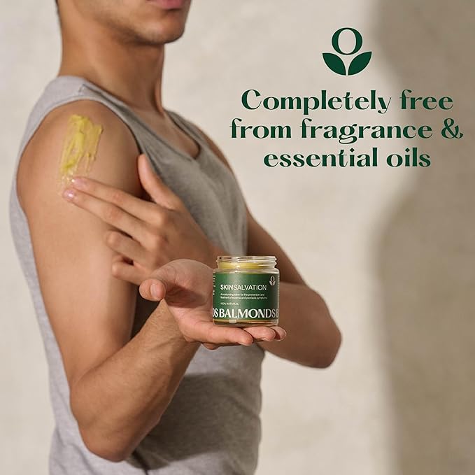 Balmonds Skin Salvation 2.1 fl oz (60 ml) - Salve for Dry, Rough & Sensitive Skin – All-Purpose Intensive Moisturizer with Calendula, Hemp & Beeswax – 100% Natural Balm & Cruelty Free