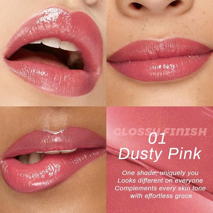 Honey Lipstick Tinted Lip Balm - Shine Moisturizing Lipstick for Women, Natural Nourishing Hydrating Lip Gloss Stain for Dry Lips, Tint Sheer Lightweight Makeup, Vegan - 2Pc Dusty Pink & Pink