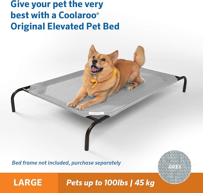 Coolaroo Original Pet Bed Replacement Cover - Grey - Large (43.5" x 31.5") (Pack of 3)