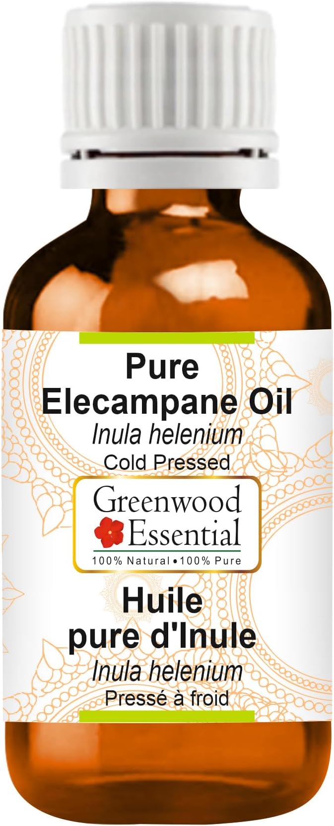 Greenwood Essential Elecampane Oil (Inula helenium) | Cold Pressed | Natural | Undiluted | For Diluting Essential Oils | For Skin & Massage | Men & Women | 50ml (1.69 oz)