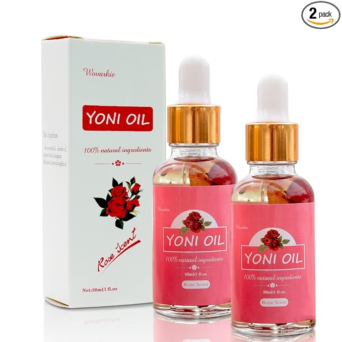 2 Packs Yoni Oil for Women, All Natural Feminine Oil Intimate Deodorant for Women, Ph Balanced and Eliminates Odor, 100% Natural Feminine Serum Made with Rose Essential Oils (1 fl oz/30 ml)