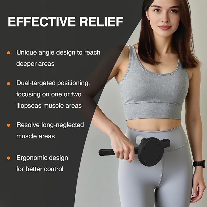 Psoas Release Tool-Hip Flexor Release Tool Fully Adjustable for Iliacus,Waist Pain Sciatica,Back&Posture Relief,Massage Hook and Trigger Point Massage Tool