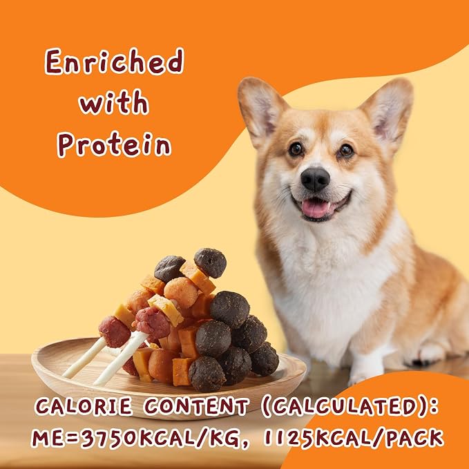 Jungle Calling Multi-Flavor Dog Kabob Treats, Edible Rawhide Stick, 10.6 oz | Premium Snacks for Medium & Large Dogs, Made with Chicken, Duck, Beef, Sweet Potato and Pumpkin, Perfect for Special Moments