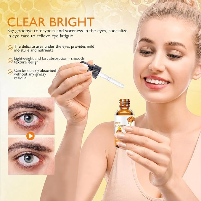 Honey Eye Care Hydration,Natural Hydration with Bee Honey, Moisturizes Refreshes Eyes, Gentle Formula for Daily Use