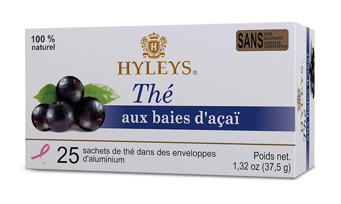 Hyleys Acai Berry Senna Green Tea - Natural Gentle Laxative for Constipation Relief - 25 Tea Bags