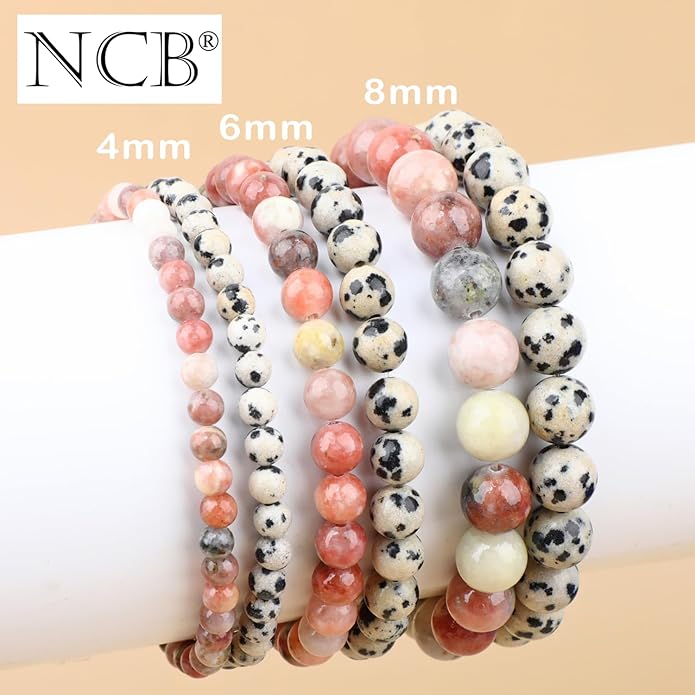 NCB 2.3-Piece 4mm Natural Crystal Gemstone Stretch Bracelets – Handmade Reiki Energy Healing Jewelry for Meditation,Yoga, Unisex