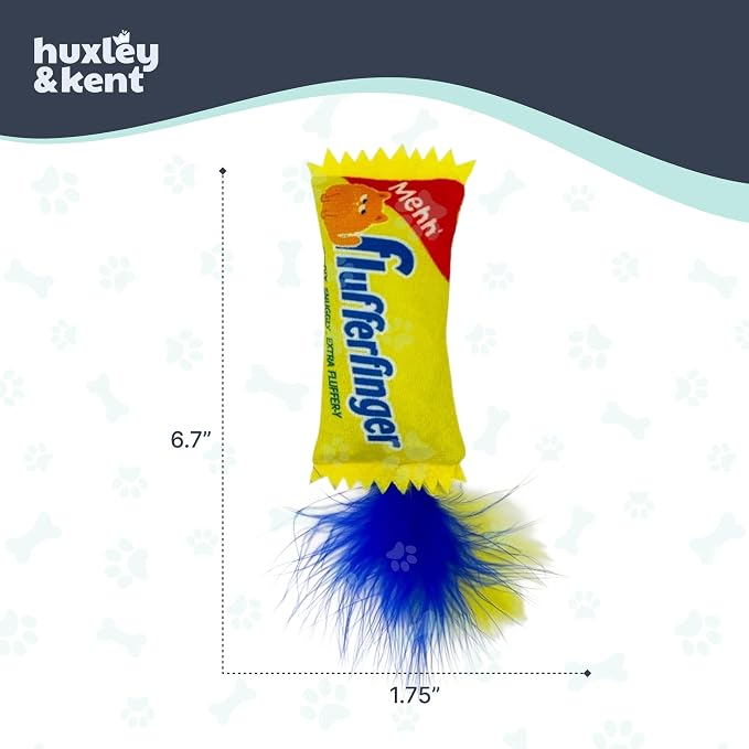 Huxley & Kent Plush Crinkle Catnip Cat Toy, Flufferfinger