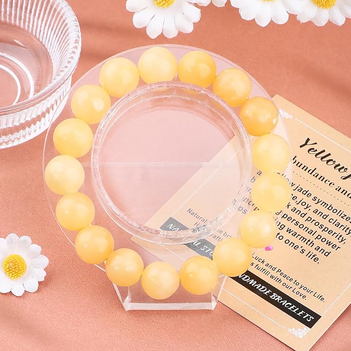 AD Beads Handmade Gemstone Stretch Elastic Bracelet Crystal Healing Reiki Nature's Beauty and Spiritual Essence Unisex