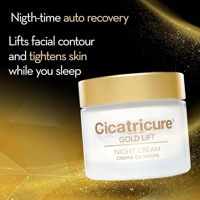 Cicatricure Gold Lift Night Cream, Anti Aging Facial Moisturizer, Hydrating Skin Care with Gold, Calcium & Silicon to Lift and Tighten Face Contour Overnight, 1.7 Ounce