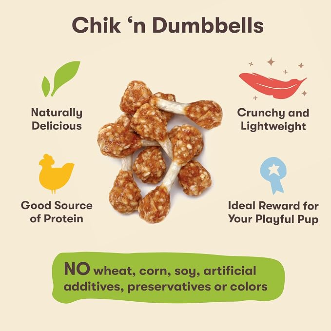 Pet 'n Shape Chik 'N Rice Dumbbells - All Natural Dog Treats, Chicken, 32 oz, (Pack of 2)