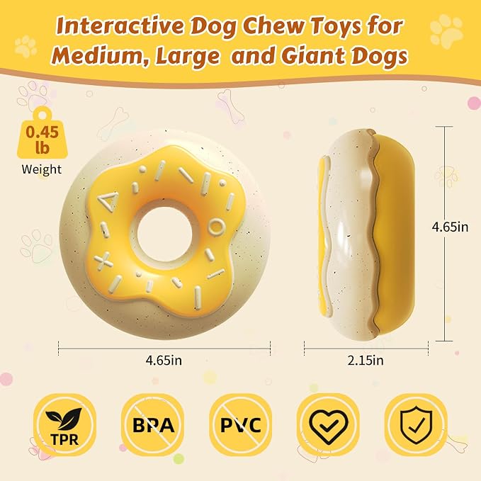 Tough Dog Chew Toys Indestructible Squeaky Toys for Aggressive Chewers Outdoor Swimming Interactive Tough Chew Toys for Medium and Large Dogs
