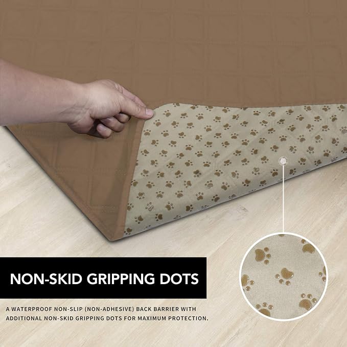 Easy-Going Waterproof Dog Bed Cover, Non-Slip Pet Blanket, 68x82in, Camel | Leakproof Couch Cover, Machine Washable Furniture Mattress Protector, Soft Sofa Mat For Dogs, Pet Friendly