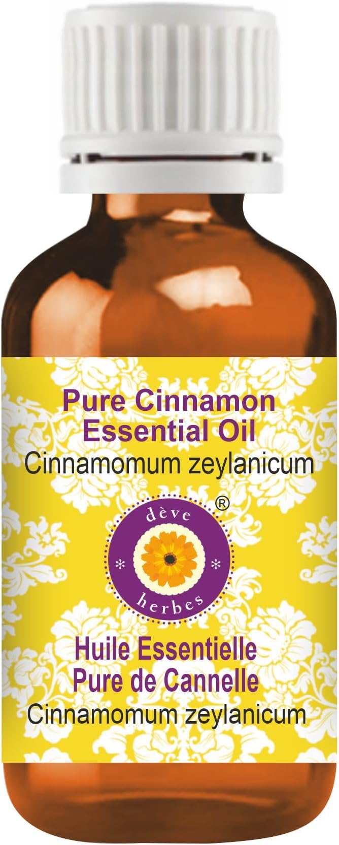Deve Herbes Pure Cinnamon Essential Oil (Cinnamomum zeylanicum) Steam Distilled 15ml (0.50 oz)