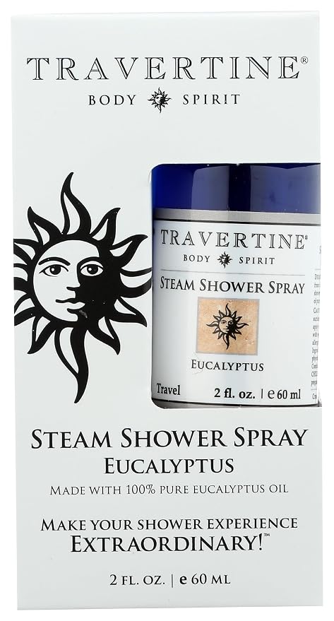 Travertine Spa Steam Shower Spray, Eucalyptus, 2 oz.