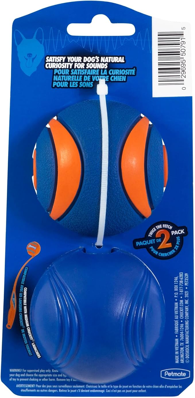 Chuckit! Sonic Dog Ball, Medium 2.5in, 2 Pack
