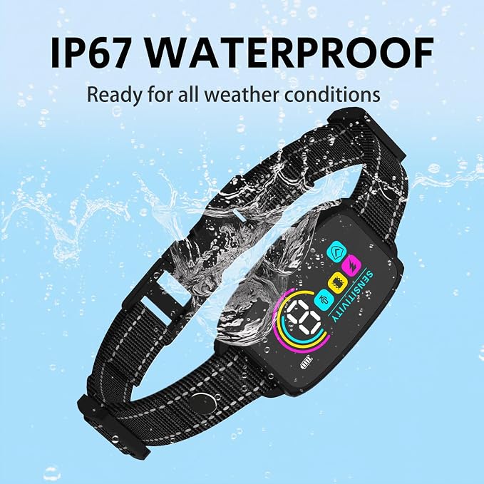 Smart AI Dog Bark Collar for Small Medium Large Dogs, Automatic Anti Barking Collar with LED Color Display, 4 Training Modes & 8 Sensitivity, IP67 Waterproof Rechargeable, No Shock