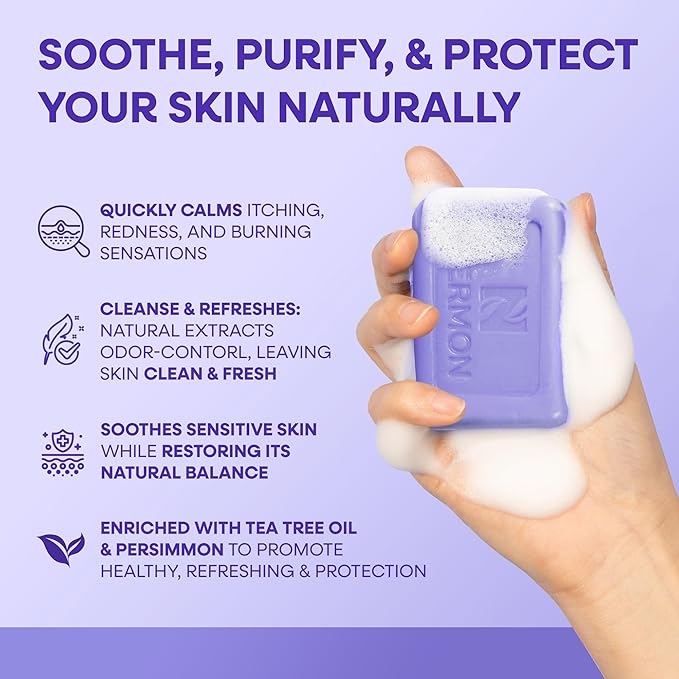 Hermon Antifungal Bar Soap: Antifungal Soap for Ringworm, Jock Itch & Athlete's Foot with Tea Tree Oil - Tolnaftate 1% Medicated Anti Fungal Treatment Bar for Skin Fungus - 2 Bars