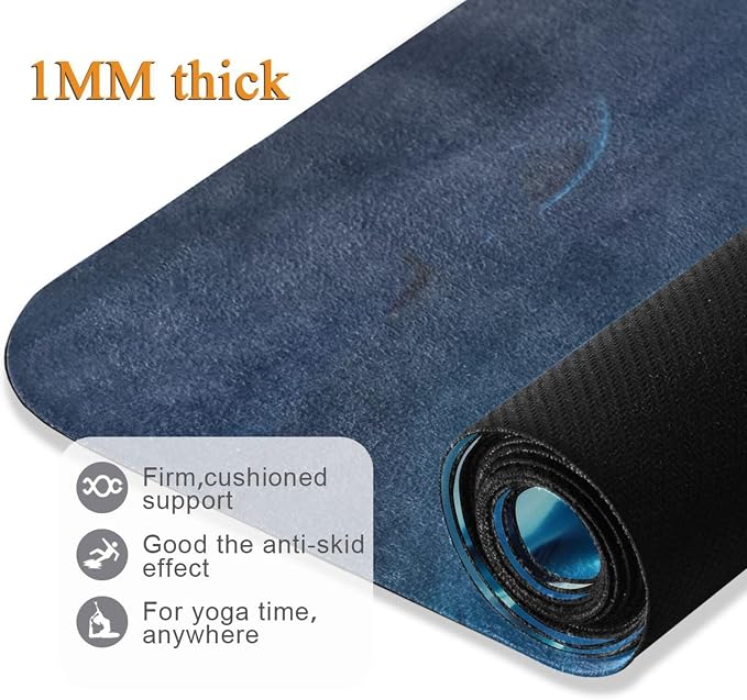 Skull Yoga Mat for Women Men 71" x 26" Non Slip Exercise & Fitness Mat 1mm Thick Workout Mat for Yoga, Pilates, Come with Storage Bag