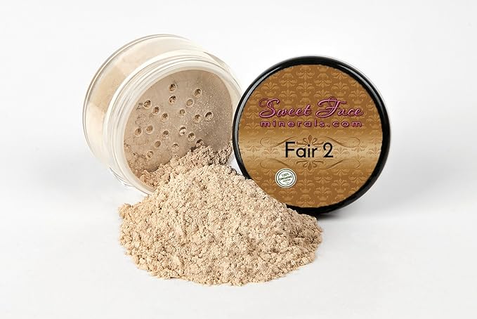 STARTER SET w/SETTING SPRAY MIST (FAIR 2) Mineral Makeup Kit Bare Face Matte Sheer Foundation Cover