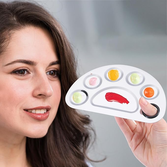 2 Set Metal Makeup Mixing Palette with Spatula, Professional Stainless Steel Square and Fan Makeup Palette Reusable Beauty Tools Cosmetic Artist Tool for Foundation Mix, Facial Cosmetic,Nail Art