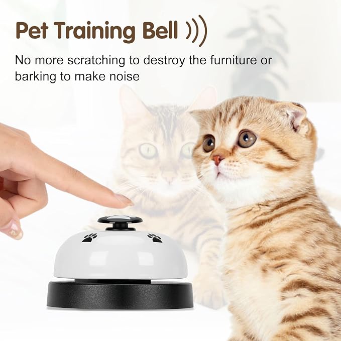 JEXCULL Pet Training Bells, 2 Pack Dogs Bell for Door Potty Training and to Ring to Go Outside Communication Device Dog AgilityTraining Equipment Interactive Toys (White)