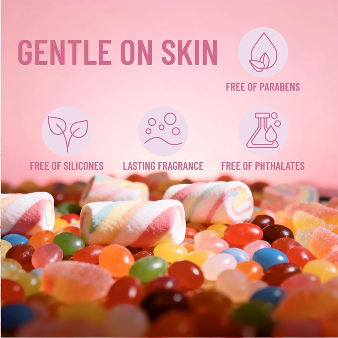 4D Pink Candy Body Spray for Women, Long Lasting Sweet Candy Fragrance Mist, Paraben & Phthalate Free, Lightweight Non-Sticky Daily Perfume, Skin Safe Girly Body Scent, Travel Size 3.38 fl oz