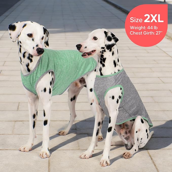 KYEESE 2Pack Dog Shirt for Large Dogs Sun Protection Tank Top for Summer | Reflective for Safety, Lightweight & Breathable, Shedding Control, Skin-Friendly for Sensitive Dogs, Easy On/Off, Quick Dry