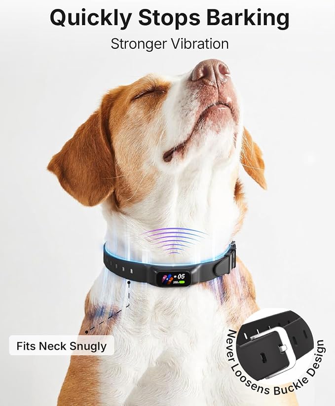 Anti Bark Collar for Small Medium Large Dogs, Vibrating Dog Collars No Shock, Rechargeable Smart AI Bark Collar, Automatic Dog Training Collar, IP 67 Waterproof Dog Barking Collar (Orange)