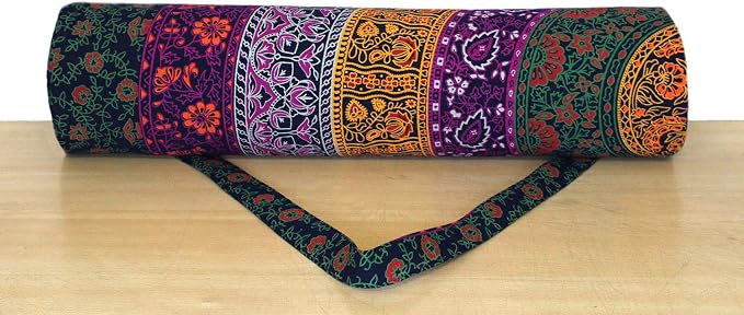 INDIAN CRAFT CASTLE ICC Yoga Mat Bag Carrier Full-Zip Exercise Yoga Mat Carry Bag for Women Men with Multi-Functional Storage Pockets and Adjustable Shoulder Strap 26X6 Inches