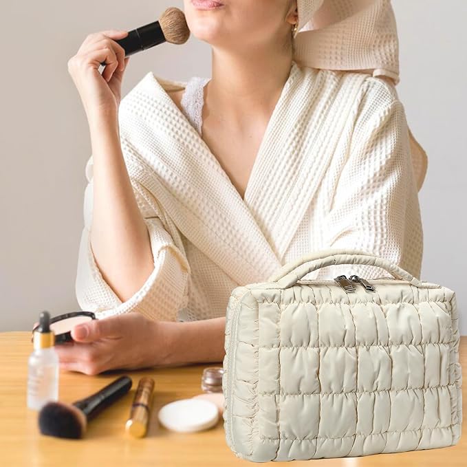 Bluboon Makeup Bag Zipper Pouch Travel Portable Cosmetic Bag Organizer for Women and Girls