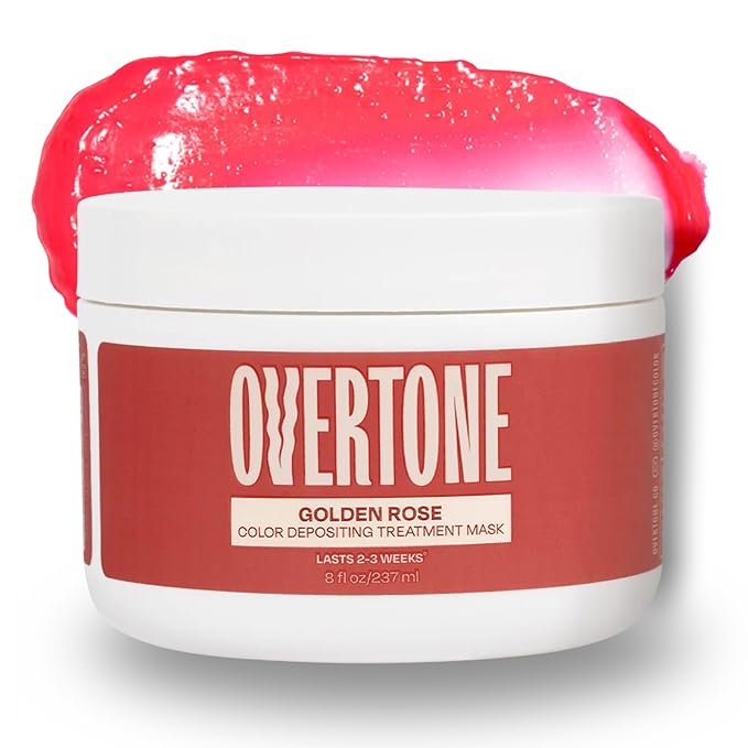 Overtone Semi Permanent Hair Color Conditioner, Golden Rose, 8 oz, Nourishing, Damage-Free, Color Depositing Mask for All Hair Types with Shea Butter & Coconut Oil, Vegan & Cruelty-Free