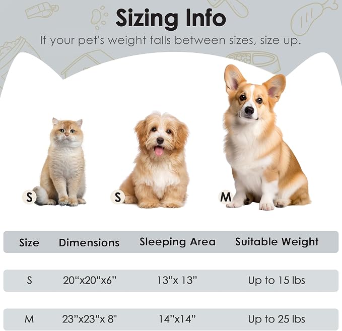 Dog Beds Large Sized Dog and Cats, 32in Pet Beds for Large Pet, Washable Indestructible Extra Large (Light Grey)