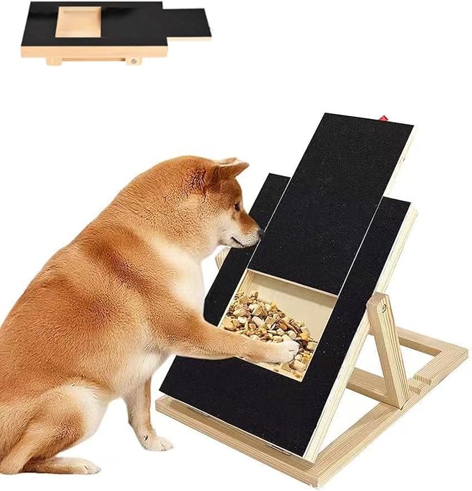 Nail File Treat Dispenser for Dogs, Dog Nail File Treat Box, Sturdy Wooden Structure, Collapsible and Non-Slip Design, Easy to Storage, for Dogs