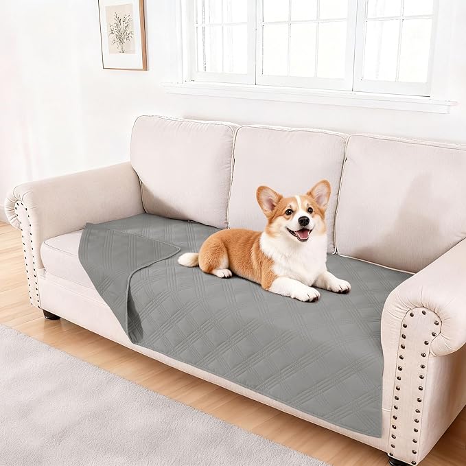 Waterproof Reversible Dog Blanket, Soft Couch Cover for Dogs Washable | Dual-Sided Waterproof Pet Bed Blanket, Resist Stains Spills & Pet Hair, Practical Furniture Protector For Pets, Size 40"x70"