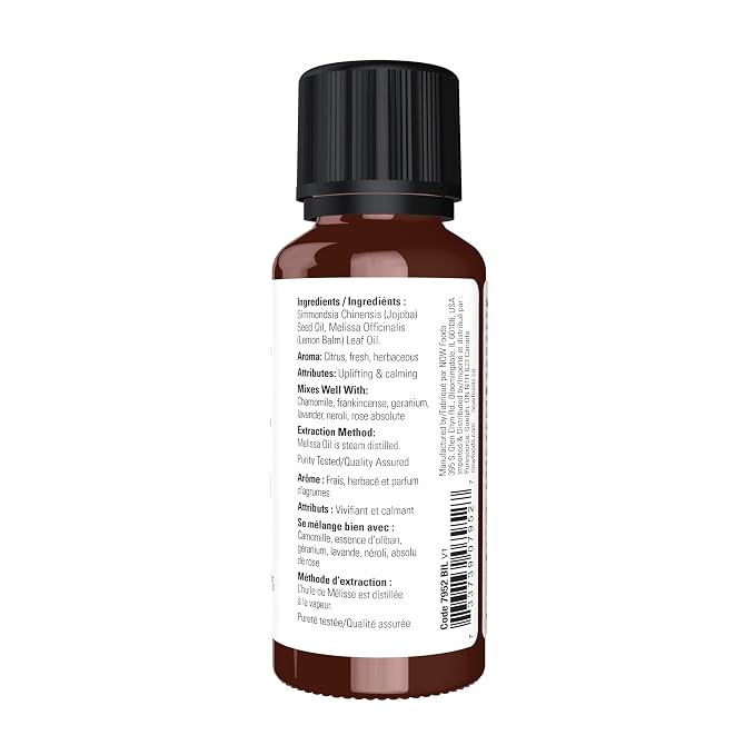 Now Essential Oils, Melissa (Lemon Balm) Oil Blend, 1 fl. oz.