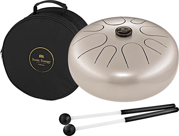 Meinl Sonic Energy Steel Tongue Drum 8 Notes 16" with Mallets, Bag — Sound Healing Instrument for Musical Education, Meditation, ASMR, Yoga
