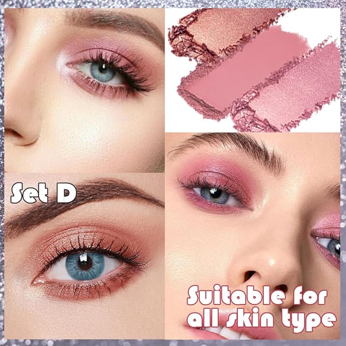 12 Colors Highly Pingmented Eye Shadow Palette Makeup Kit for Women, Purple Burgundy Fuchsia Magenta Rose Gold Eyeshadows, Matte Smoky Shimmery Metallic Shade Eyeshadow Palette Long-Lasting Waterproof