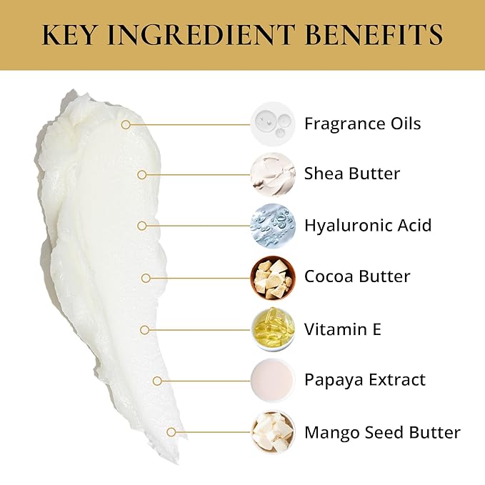 LUXURY LIFE Bed Butter - Scented, Luxurious Body Butter With All-Natural Hyaluronic Acid For Soft, Glowing, Hydrated Skin For Men & Women - Suitable For All Skin Types (Midnight Seduction, 5 oz)