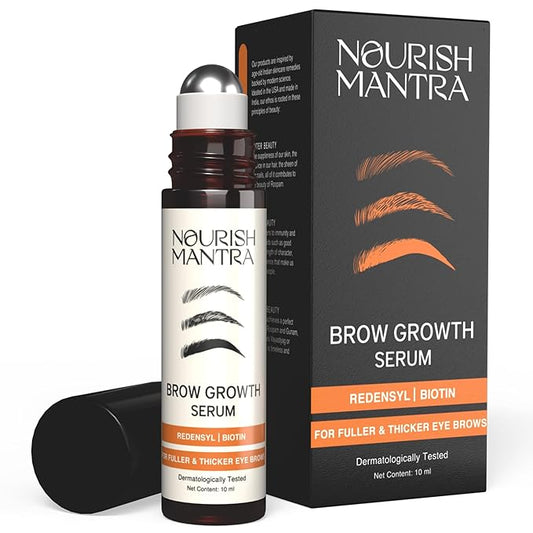Nourish Mantra Eyebrow Growth Serum, Boost Regrowth for Longer, Thicker, Fuller-Looking Brows, Effective Enhancing Formula with Redensyl,Biotin & Peptides 10 ml