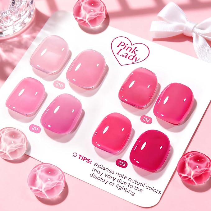 AZUREBEAUTY Hot Pink Nail Polish Set (4 Colors + Top Coat), Bright Solid Color Shades, Glossy Finish, Quick Dry Regular Nail Polish for Easy DIY Use
