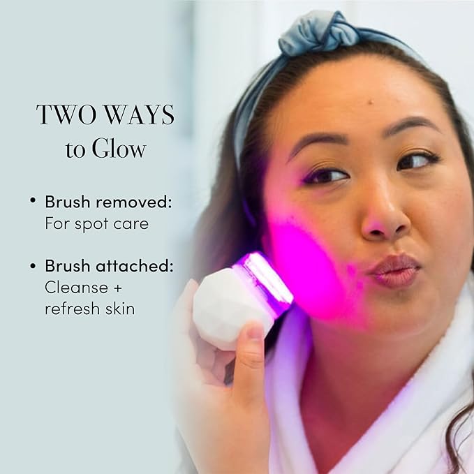 reVive Light Therapy Soniqué Mini Acne Cleanser, Battery-Operated Sonic Face Cleanser Brush with Blue & Red Light Therapy, Medical-Grade Acne Device for Face & Body, Water-Resistant, FSA HSA Eligible
