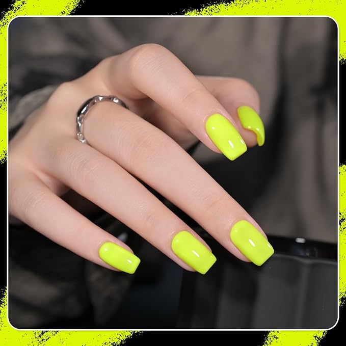 GAOY Neon Yellow Gel Nail Polish, 16ml Soak Off Gel Polish, UV Light Cure for Nail Art DIY Manicure at Home, 2449 Neon Yellow